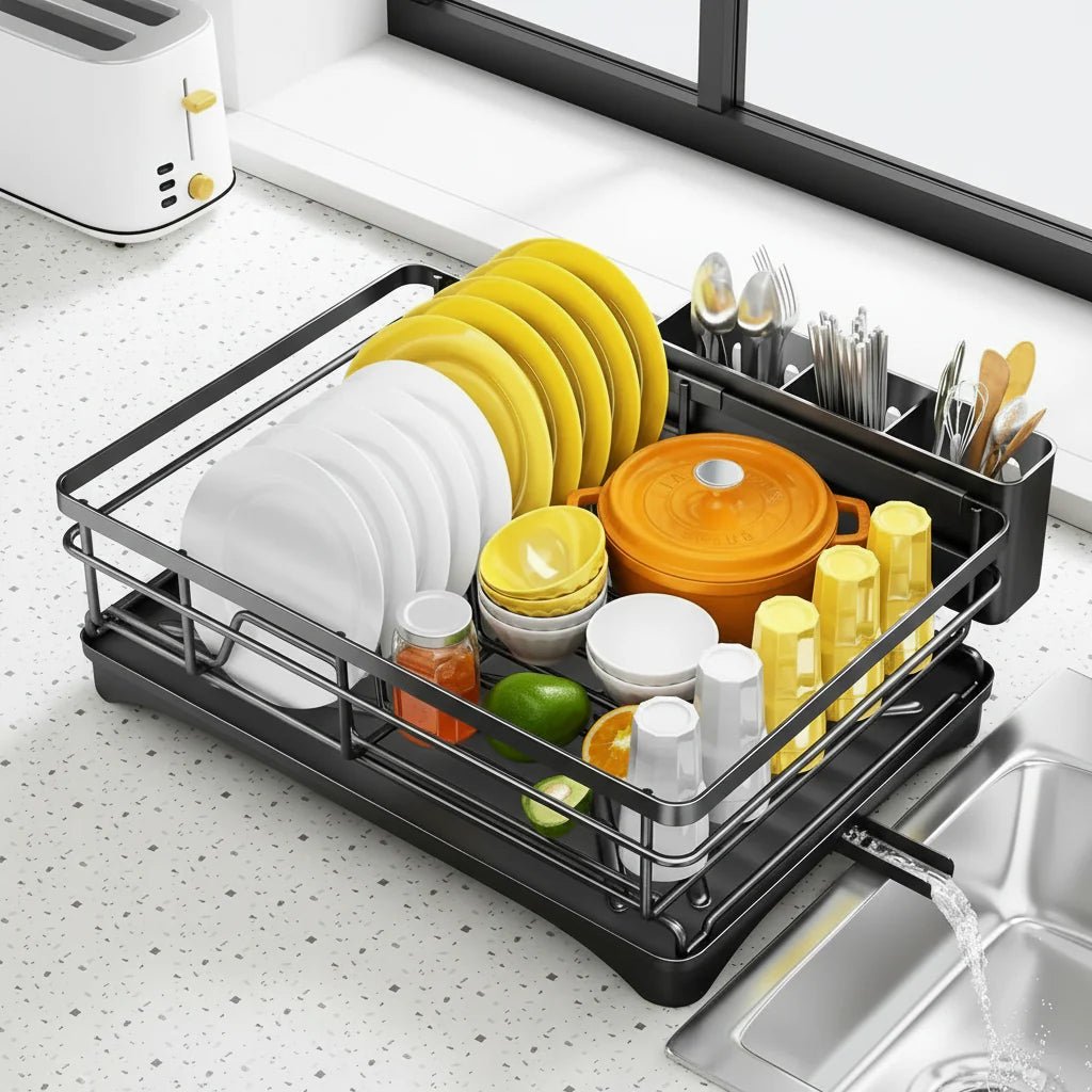 Large Dish Drying Rack with Integrated Drip Tray — Kitchen 6