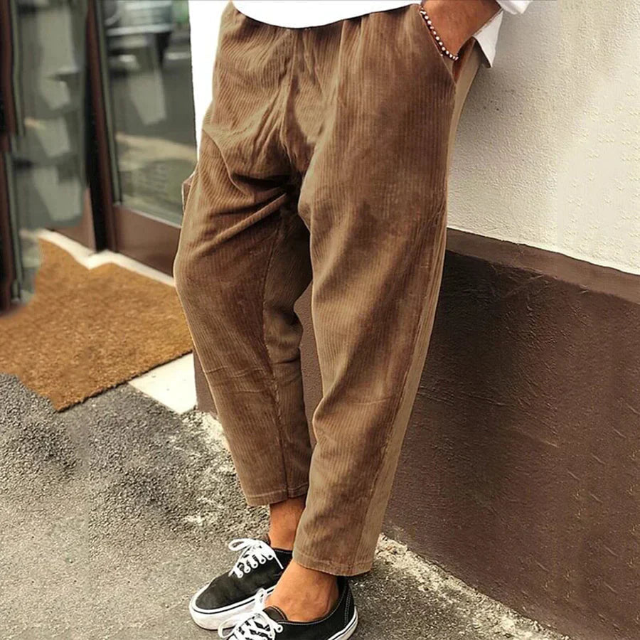 Men's Straight Leg Trousers — Elastic Waist Relaxed Fit 3