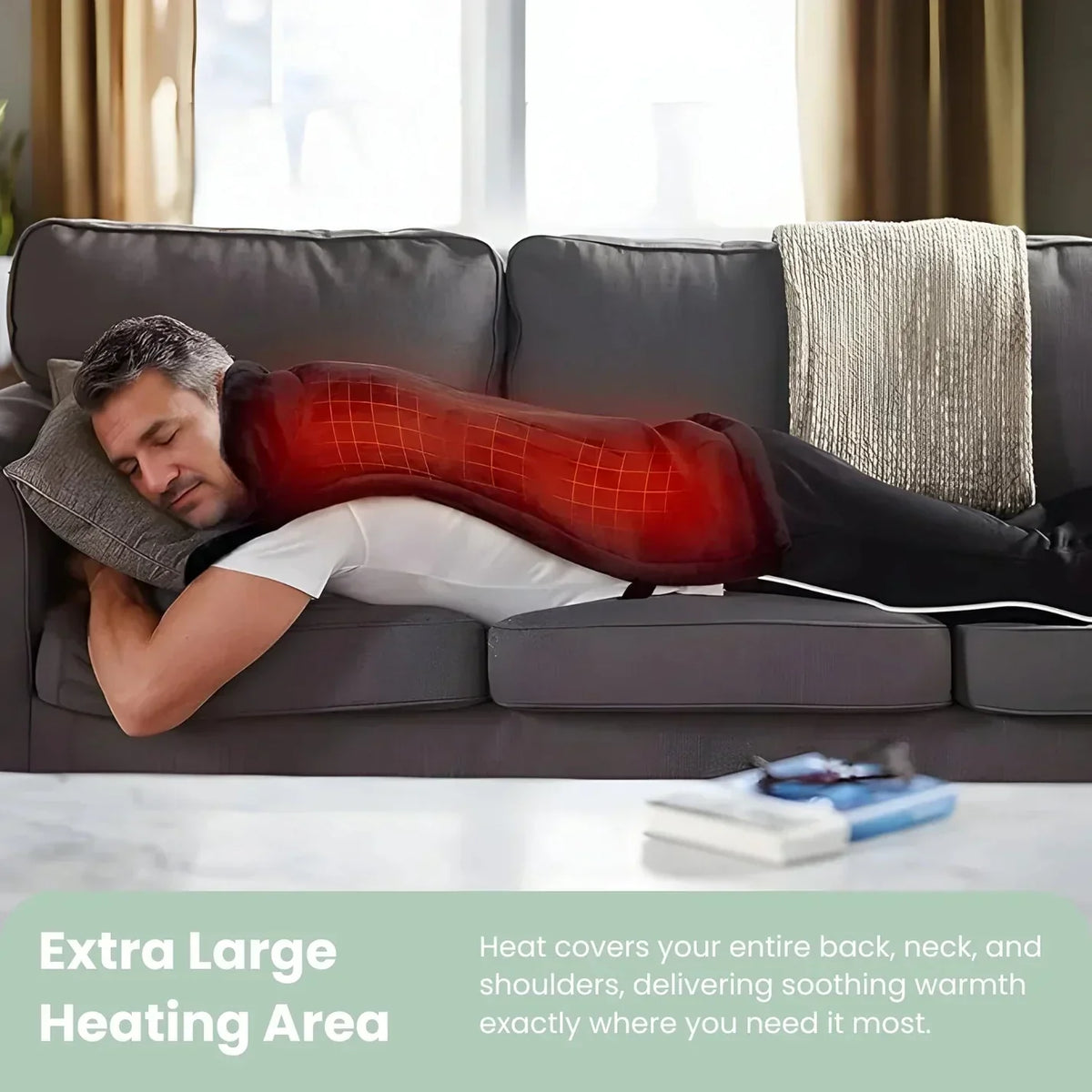 Electric Back & Shoulder Heat Wrap — Adjustable Fit 2