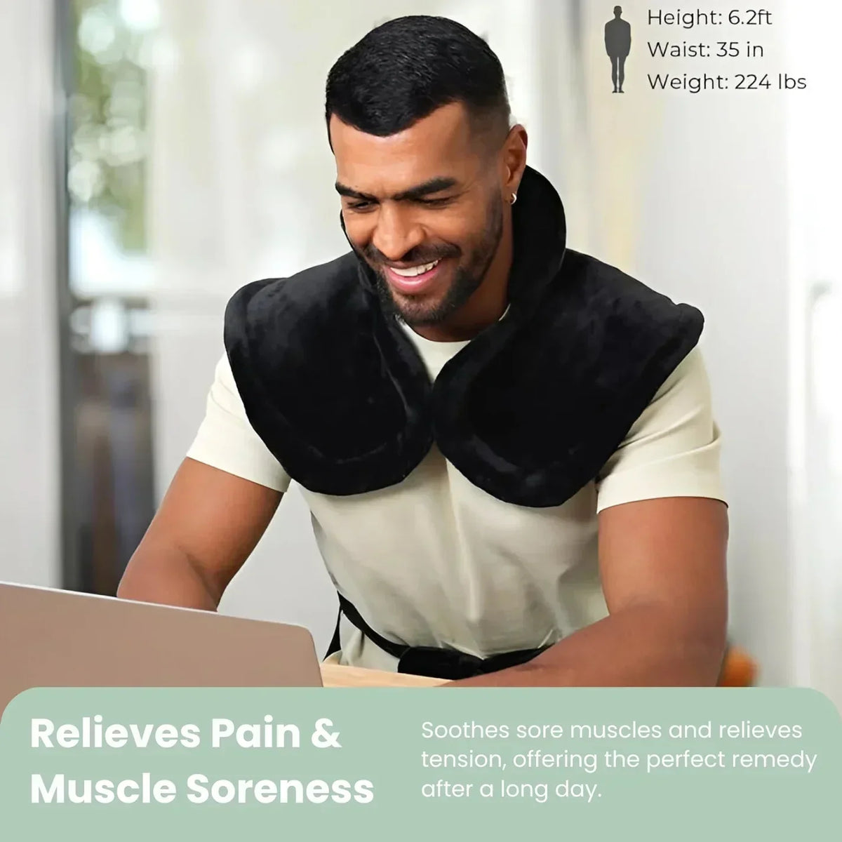 Electric Back & Shoulder Heat Wrap — Adjustable Fit 5