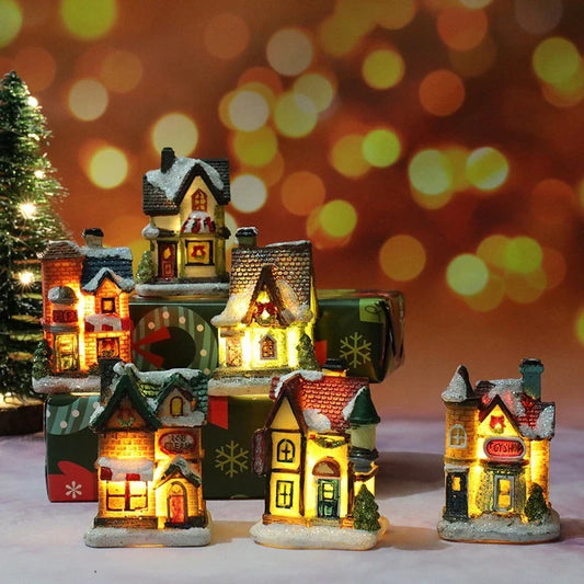 LED Christmas House Figurine — Glowing Holiday Village Décor 1