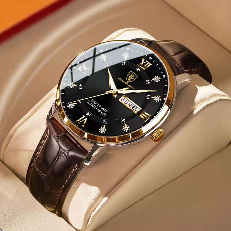 Men's Luminous Waterproof Quartz Watch — Stainless Steel Case 1