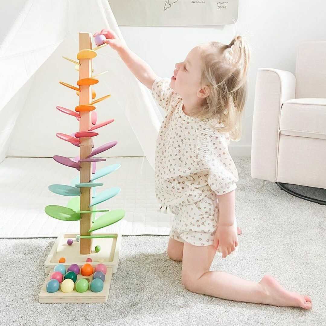 Wooden Rainbow Sound Tower — Educational Sensory Play Set 2