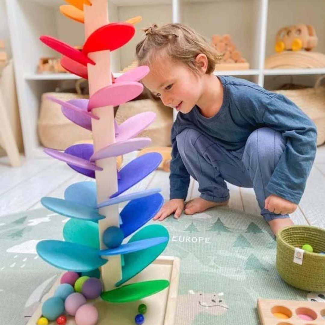 Wooden Rainbow Sound Tower — Educational Sensory Play Set 3