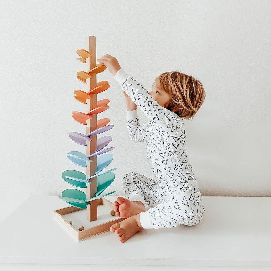 Wooden Rainbow Sound Tower — Educational Sensory Play Set 4