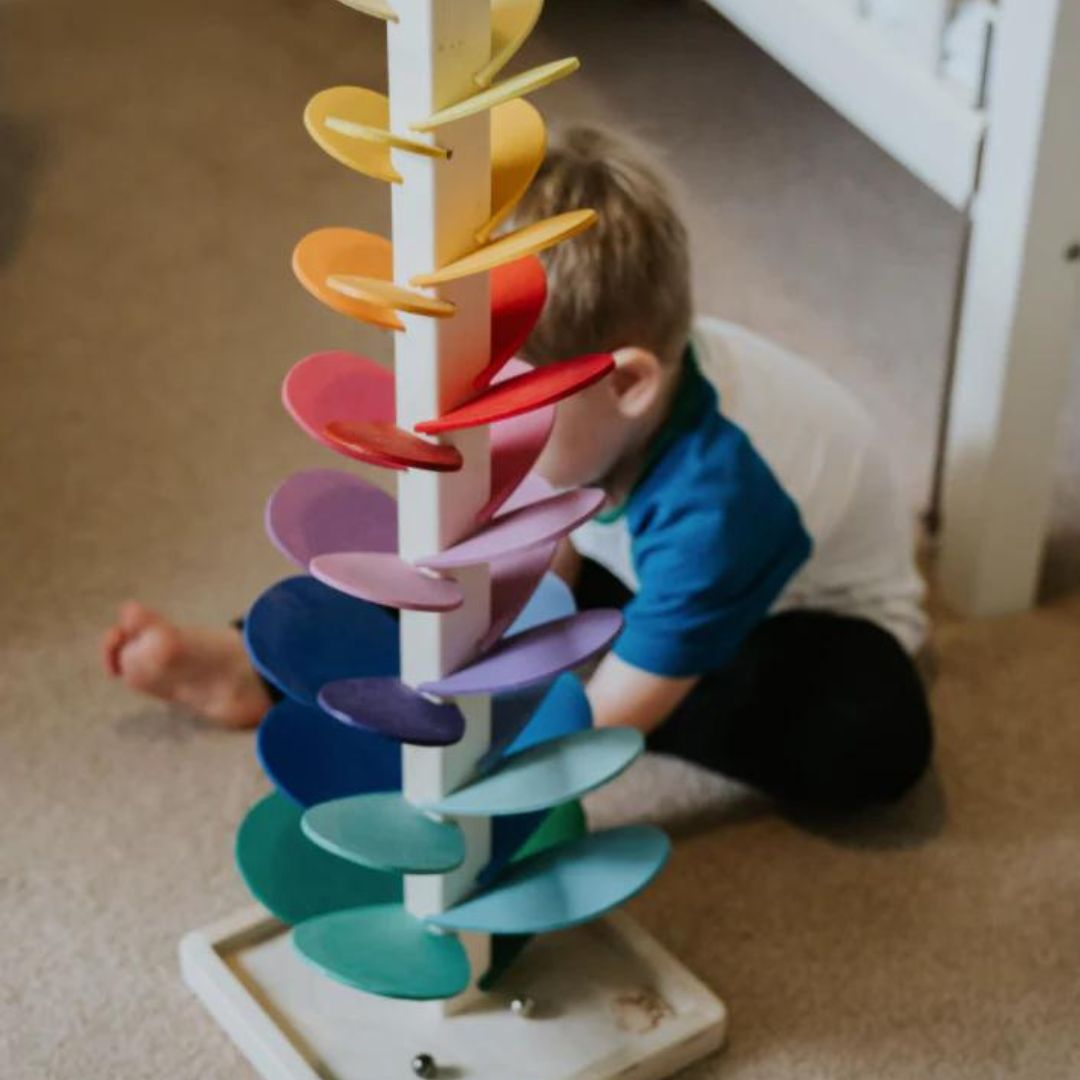 Wooden Rainbow Sound Tower — Educational Sensory Play Set 5
