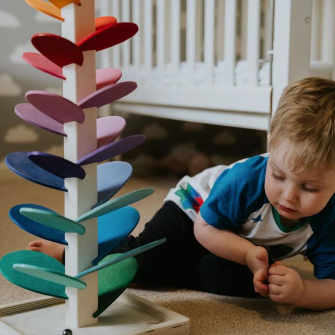 Wooden Rainbow Sound Tower — Educational Sensory Play Set 6