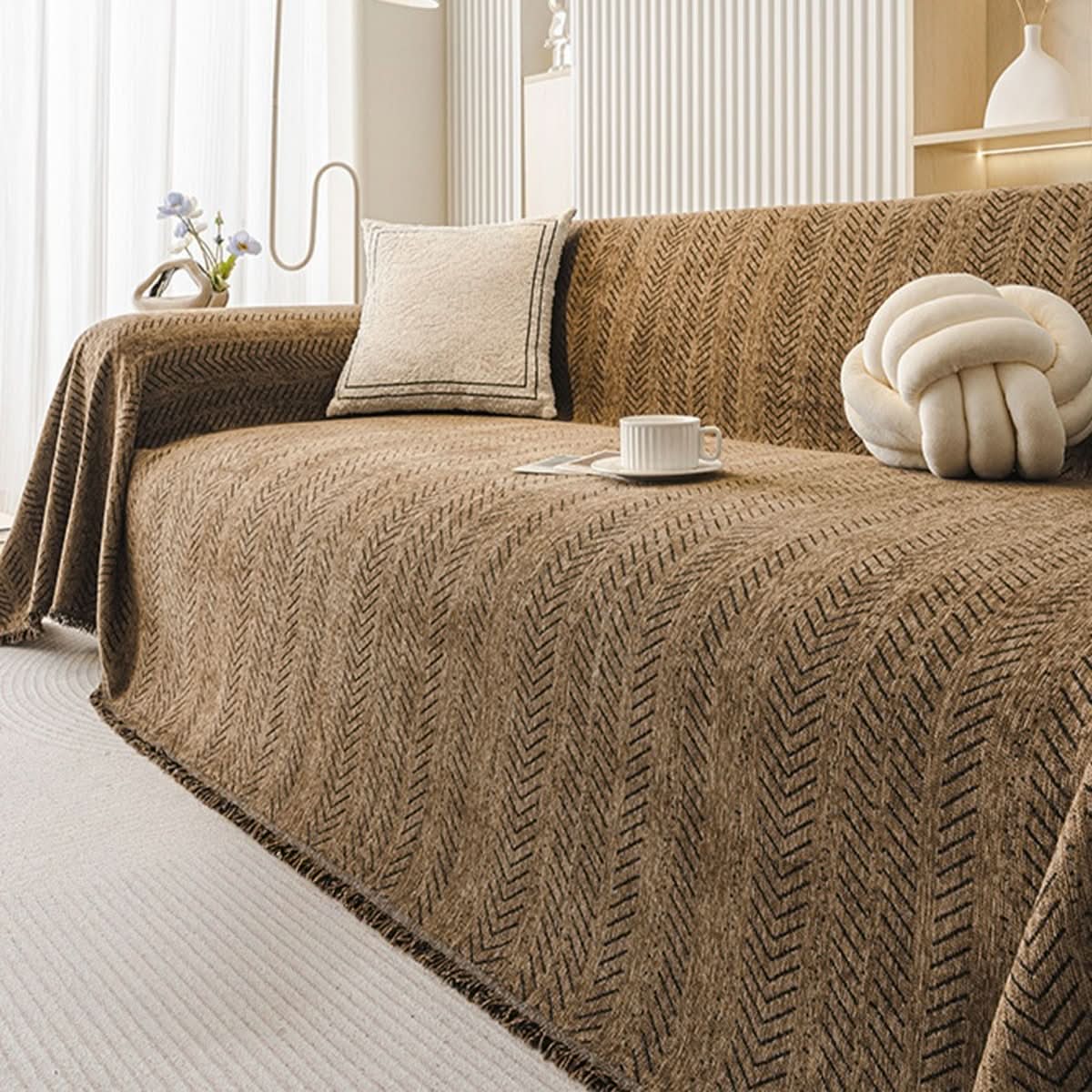 Chenille Sofa Cover — Scratch-Resistant & Machine Washable 9