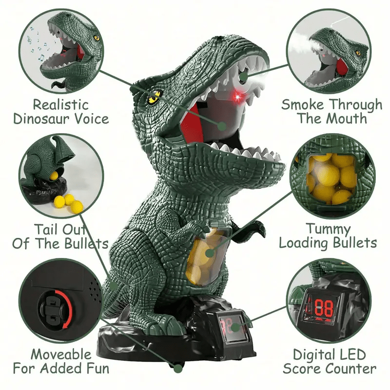 Dinosaur Toy Blaster Set — Foam Ball Shooter for Kids 6