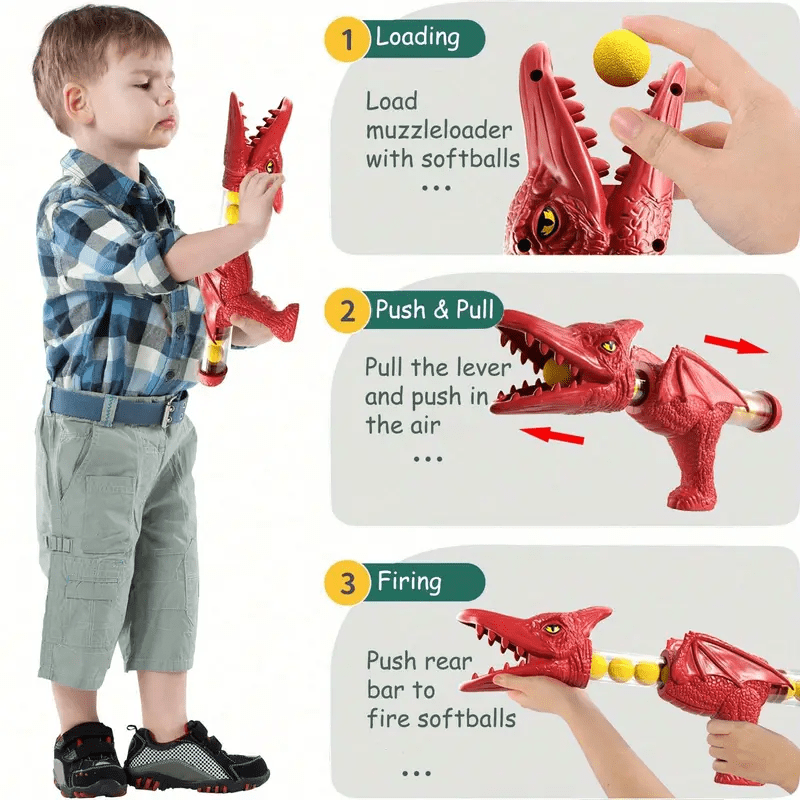 Dinosaur Toy Blaster Set — Foam Ball Shooter for Kids 7