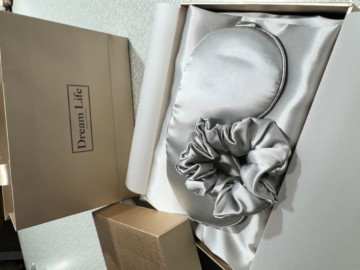 Mulberry Silk Sleep Set — Pillowcase, Eye Mask & Scrunchie Gift 7
