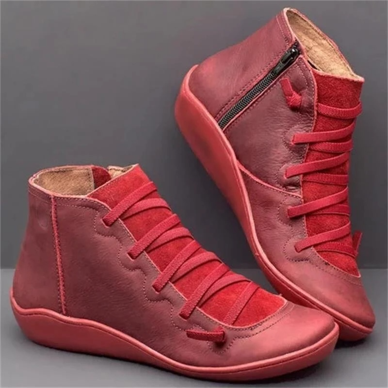 Women's Leather-Look Barefoot Flat Sole Ankle Boots 3