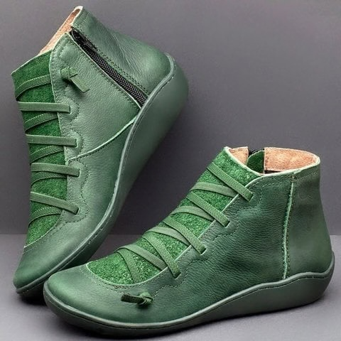 Women's Leather-Look Barefoot Flat Sole Ankle Boots 6