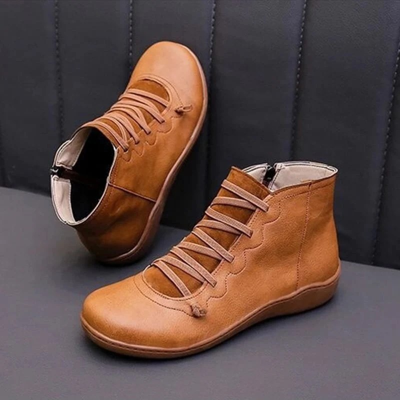 Women's Leather-Look Barefoot Flat Sole Ankle Boots 13