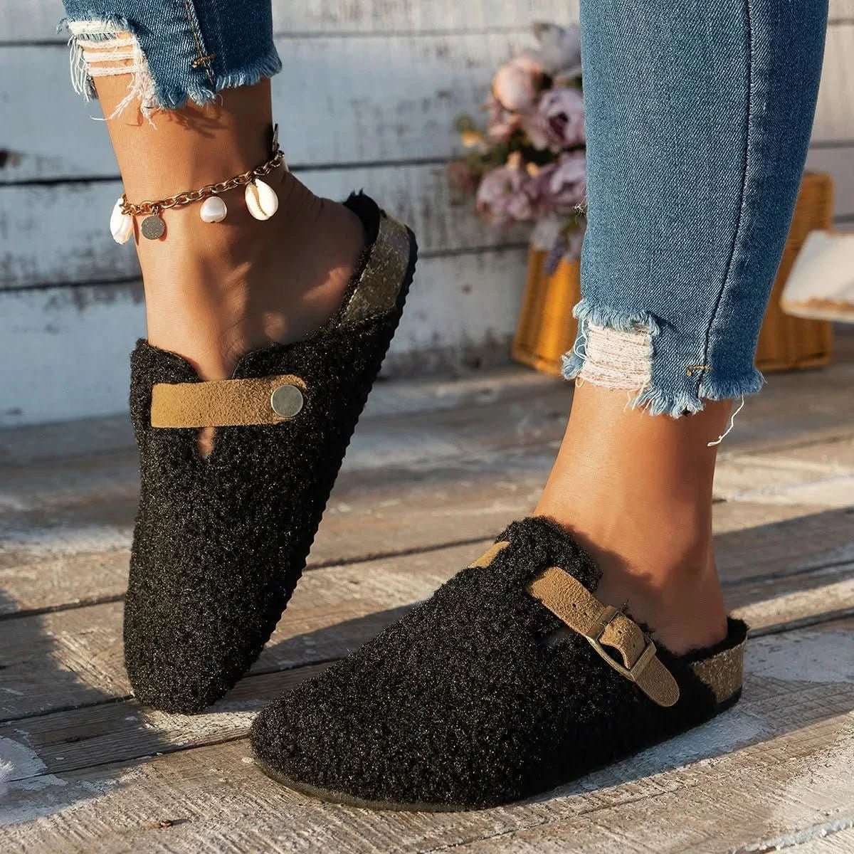Sheepskin Mule Slippers — Wool Lined Anti-Slip Winter Shoe 3