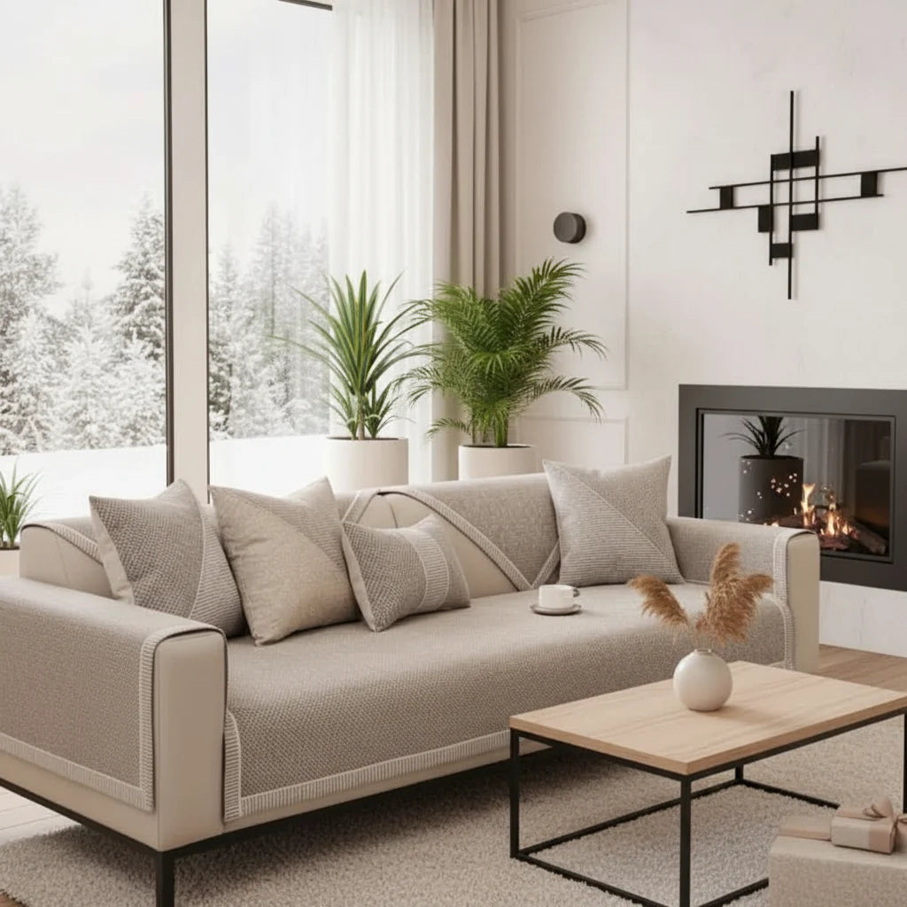 Non-Slip Cotton-Linen Sofa Throw — All-Season Cover 1