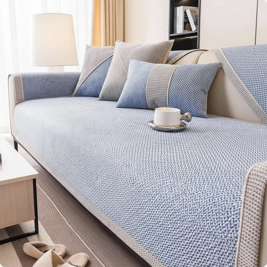 Non-Slip Cotton-Linen Sofa Throw — All-Season Cover 7