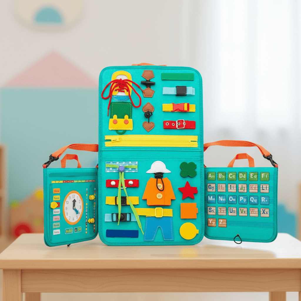 Montessori Toys Wooden Activity Board — 15 Sensory Activities 2
