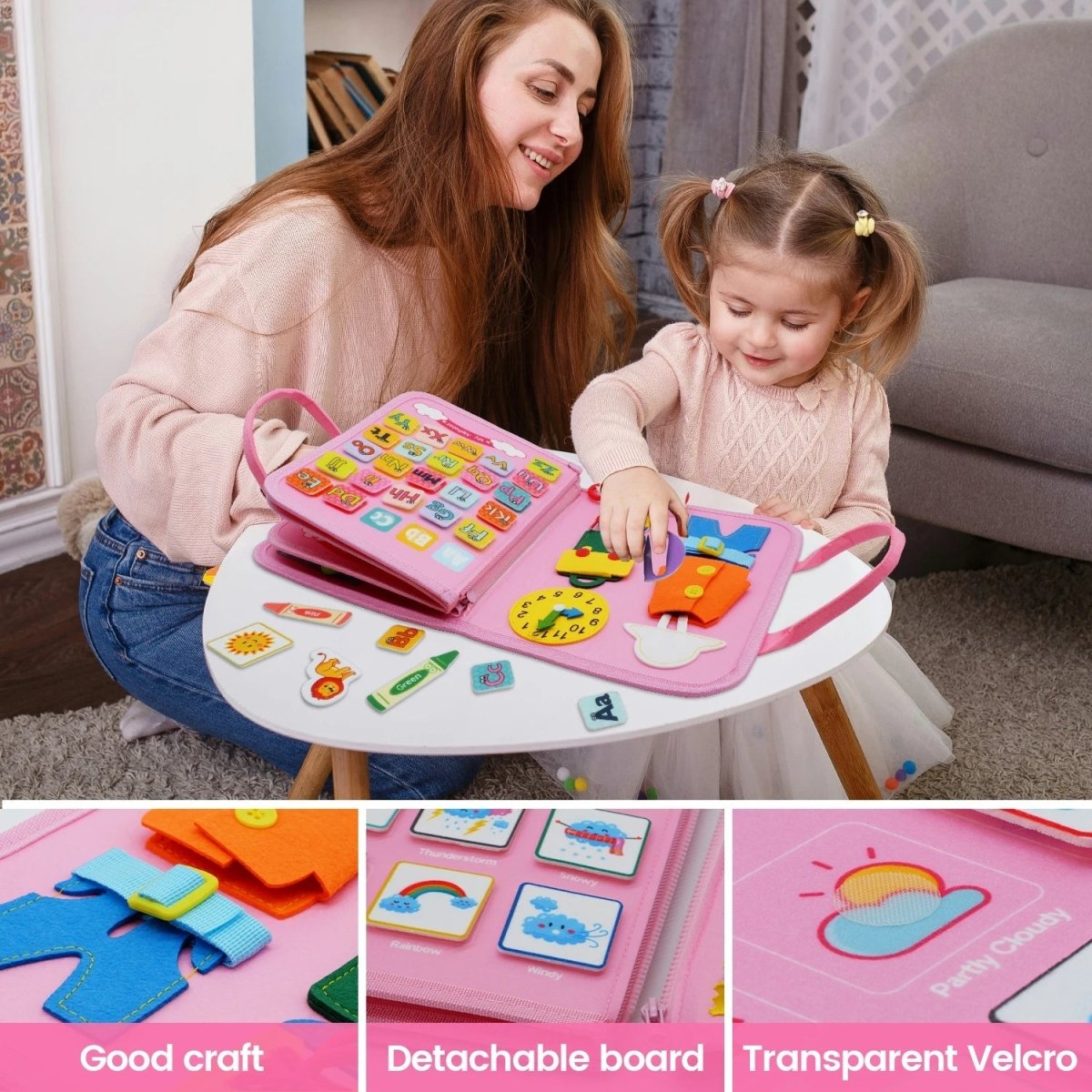 Montessori Toys Wooden Activity Board — 15 Sensory Activities 6
