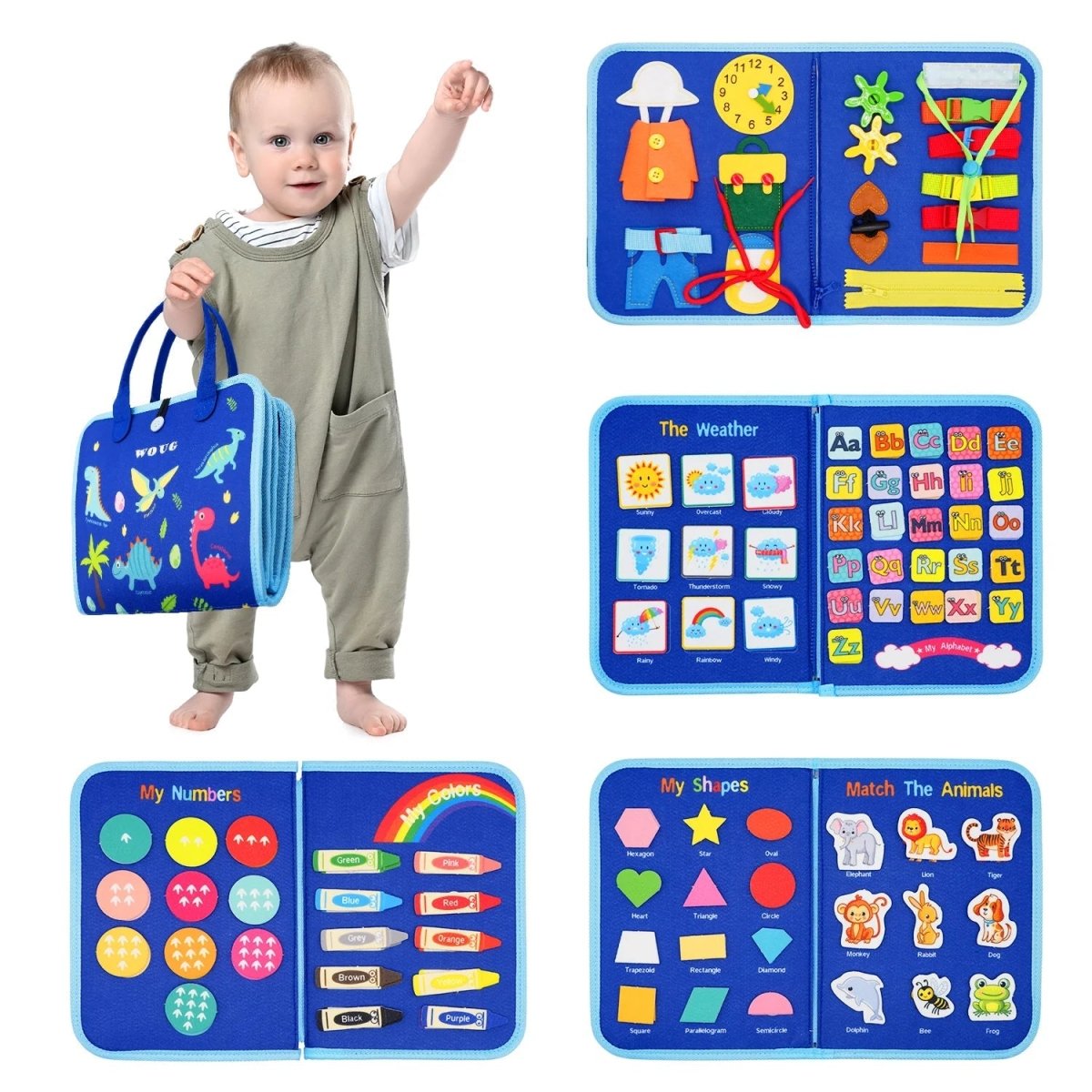 Montessori Toys Wooden Activity Board — 15 Sensory Activities 8