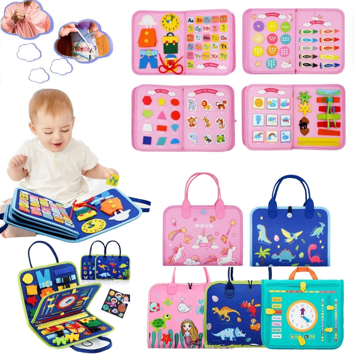 Montessori Toys Wooden Activity Board — 15 Sensory Activities 9