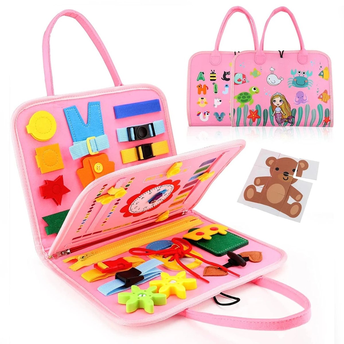 Montessori Toys Wooden Activity Board — 15 Sensory Activities 10