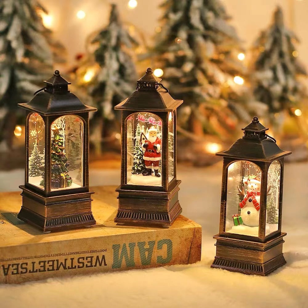 Retro Mini Christmas Lantern — Battery-Operated Vintage Glow 1