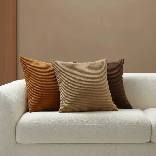 Corduroy Cotton Cushion Cover — Soft Textured Pillow Case 1