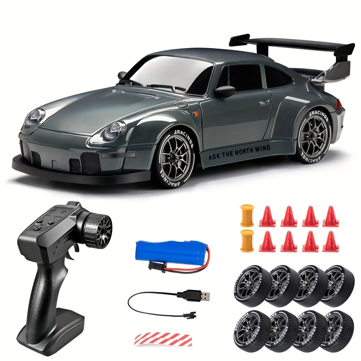 RC Car 1:24 Scale Drift Racer with LED Wheels & 4WD 7