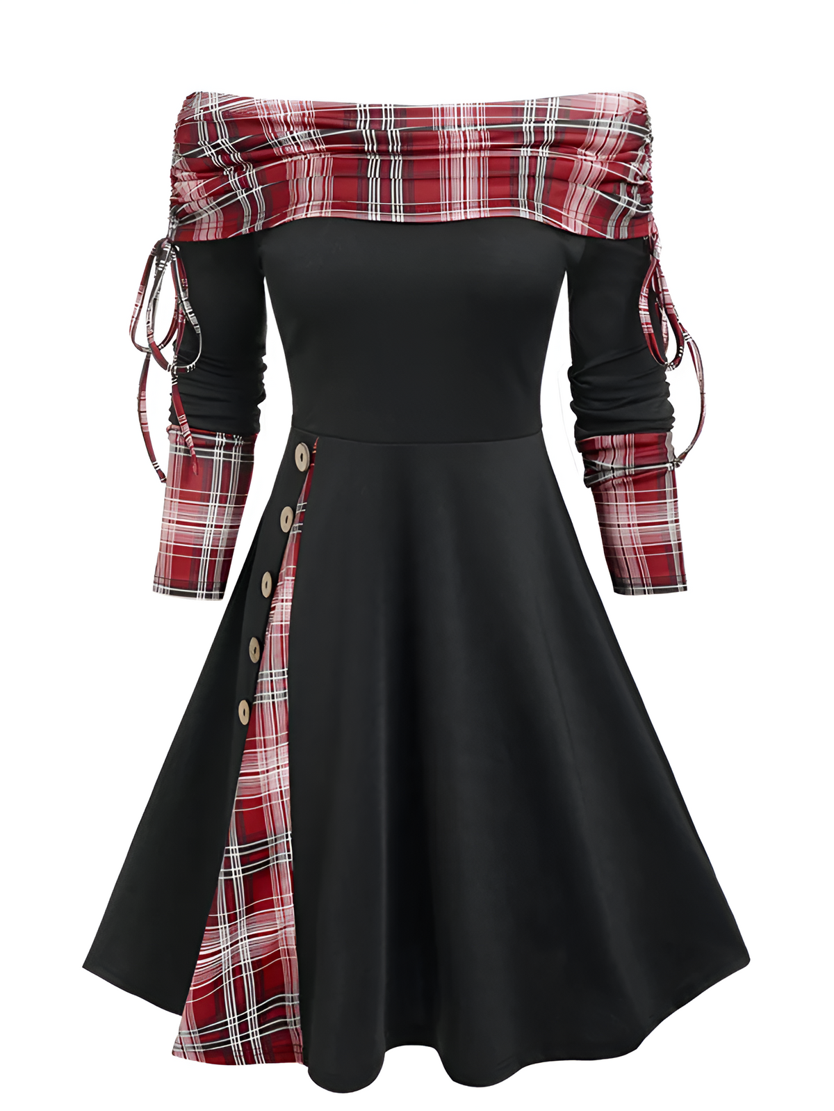 Women's Off-Shoulder Fitted Midi Dress — Bardot Style 6