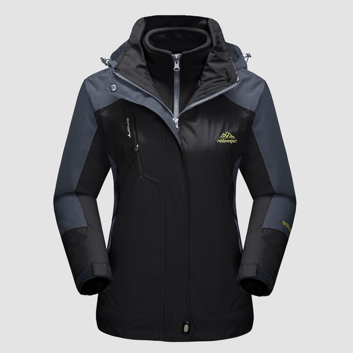 Women's Waterproof 3-in-1 Fleece Ski Jacket — Windproof Shell 10