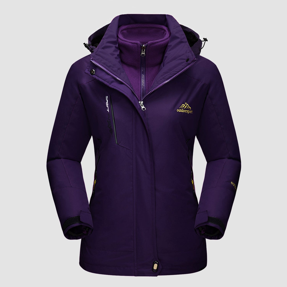 Women's Waterproof 3-in-1 Fleece Ski Jacket — Windproof Shell 1