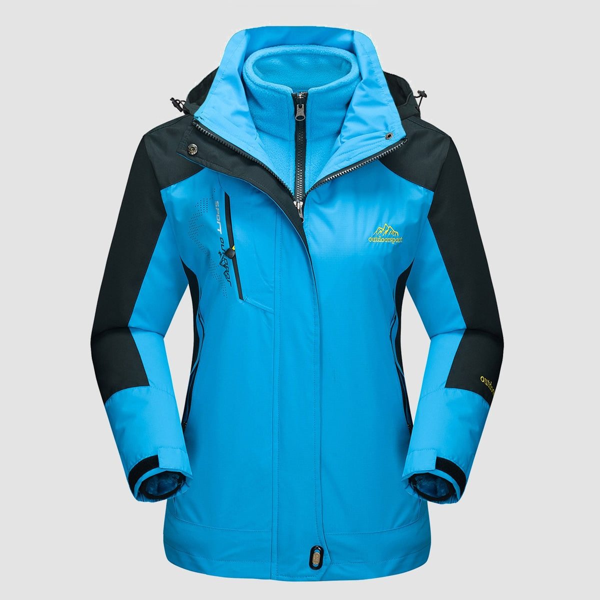 Women's Waterproof 3-in-1 Fleece Ski Jacket — Windproof Shell 22