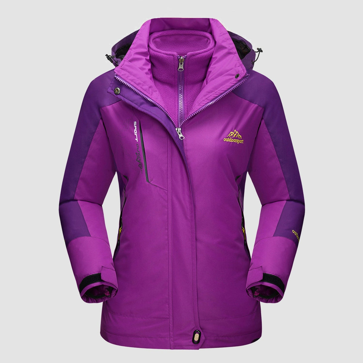 Women's Waterproof 3-in-1 Fleece Ski Jacket — Windproof Shell 16