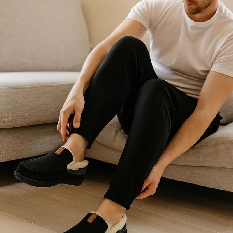 Men's Synthetic Wool Slip-On Loafer — Warm Indoor House Shoe 3