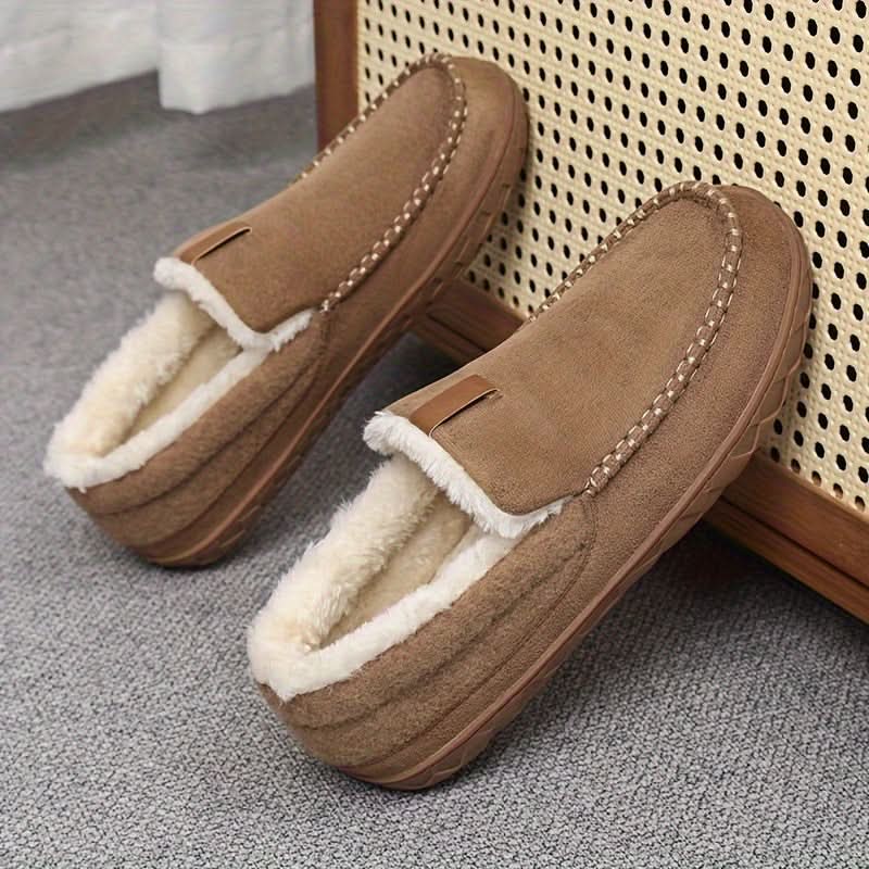 Men's Synthetic Wool Slip-On Loafer — Warm Indoor House Shoe 4