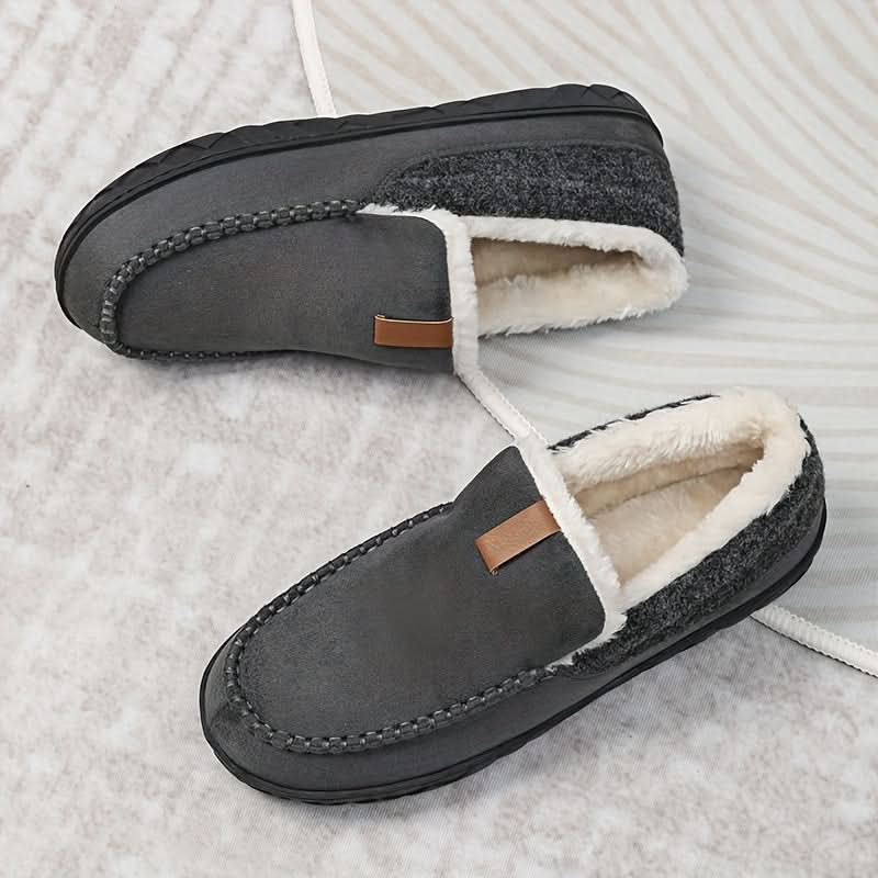 Men's Synthetic Wool Slip-On Loafer — Warm Indoor House Shoe 9