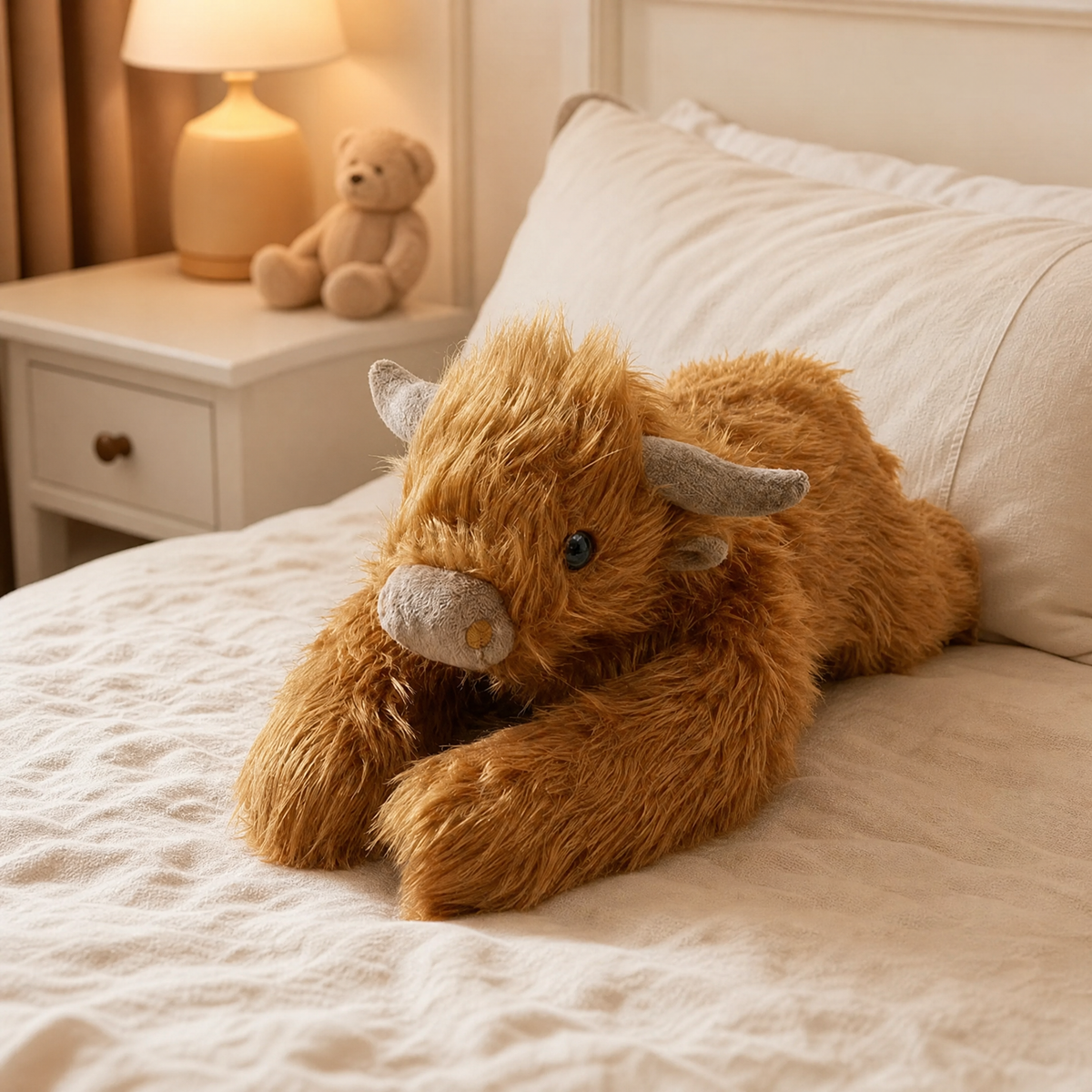 Weighted Plush Highland Cow — 65 cm Faux Fur Stuffed Animal 4