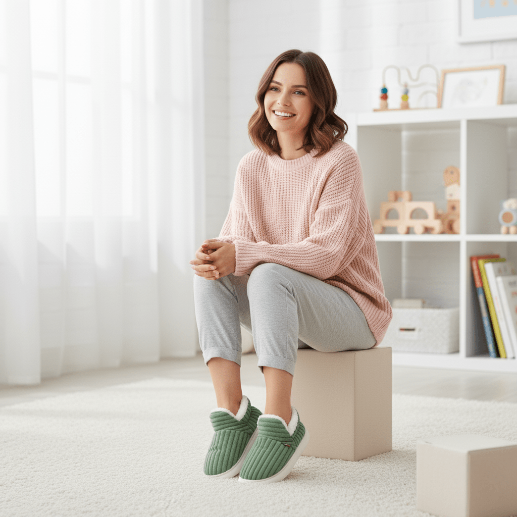 Fleece-Lined Thermal House Slippers — Non-Slip Unisex 2