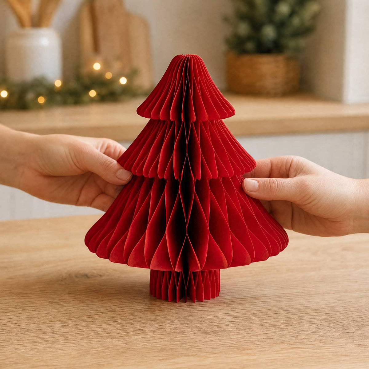 3D Honeycomb Paper Christmas Tree — Foldable Table Decor 2