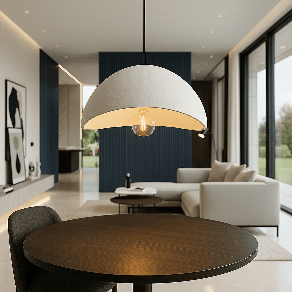 Dimmable Pendant Light — Warm Glow Metal & Glass Shade 3