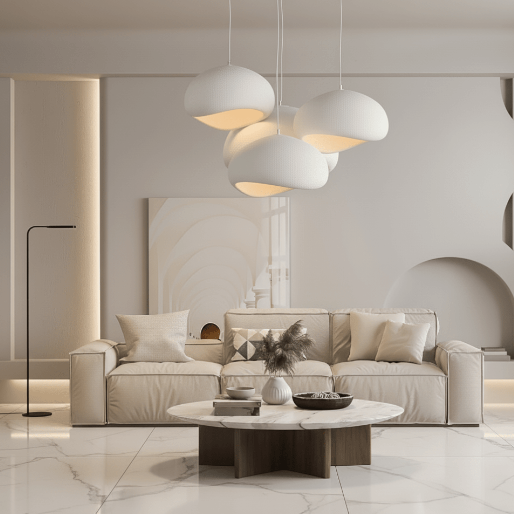 Dimmable Pendant Light — Warm Glow Metal & Glass Shade 17