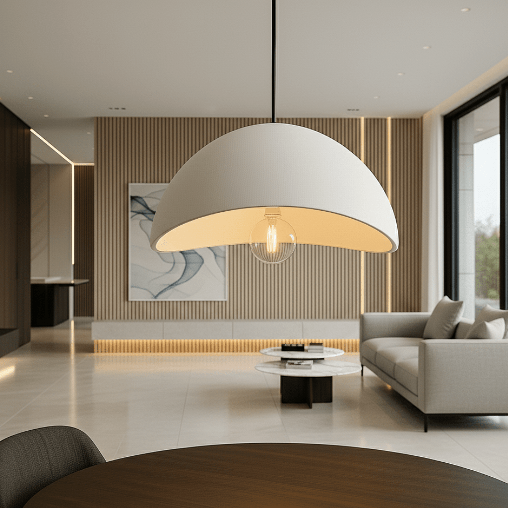 Dimmable Pendant Light — Warm Glow Metal & Glass Shade 15