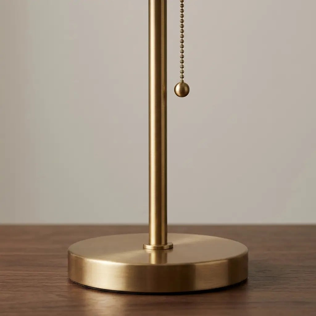 AzurLight | Blue Pleated Shade Table Lamp with Brass Metal Base