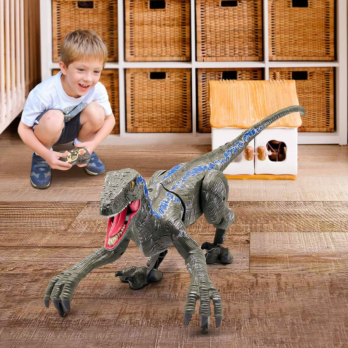 Dinosaur Toy with Lights & Sounds — Interactive Velociraptor 2