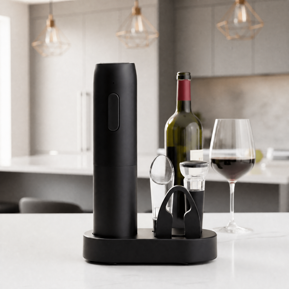 Electric Wine Opener 4-in-1 Rechargeable USB Set — 80 Bottles 1
