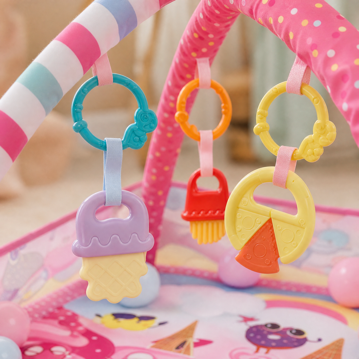 Baby Play Mat Activity Gym with Ball Pit & Hanging Toys 5
