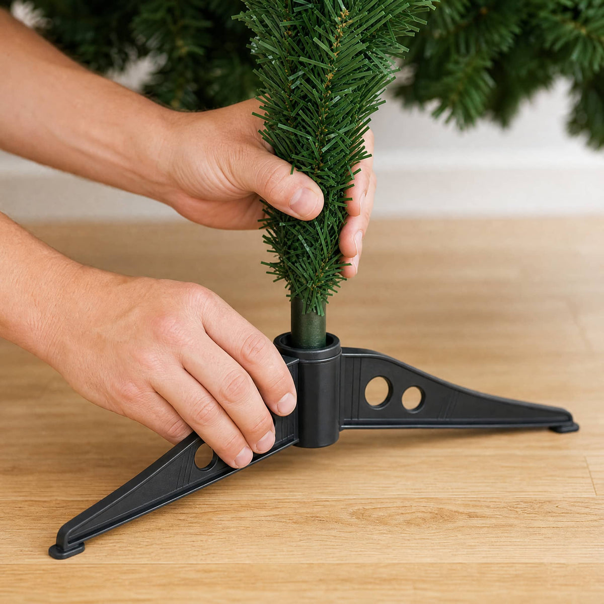 Plastic Tripod Christmas Tree Stand — 2 Sizes, Black 3