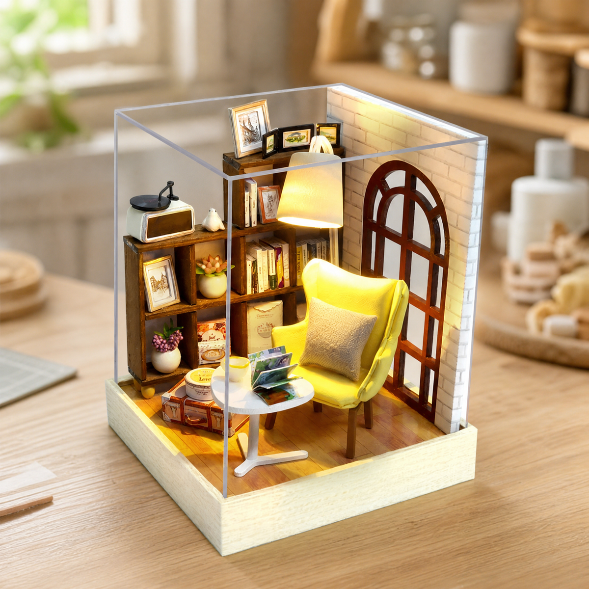 Dollhouse DIY Kit with LED Lights — Miniature Assembly Set 10