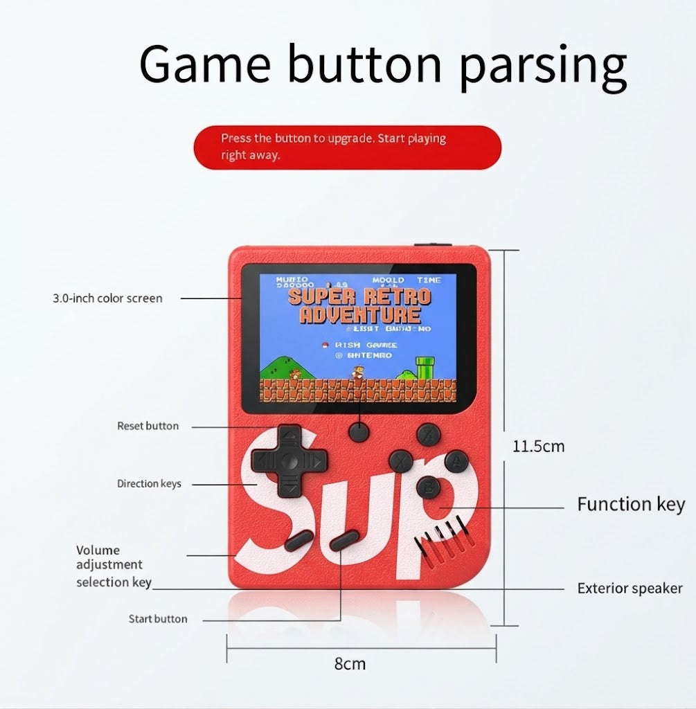 Retro Handheld Game Console 400-in-1 — 3" TFT & AV TV Output 14